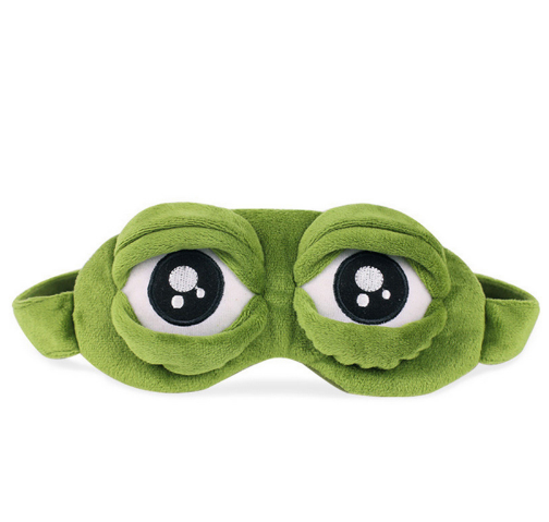 funny creative  frog sad 3D frog eye mask/ sleep eye mask on the cartoons plush toys cute anime for children gift/frog eye mask