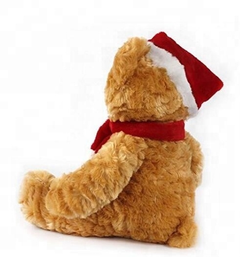 Hotsale High Quality Plush Christmas Teddy Bear With Hat and Scarf /stuffed teddy bear for christmas