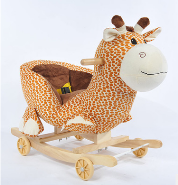 Stuffed plush giraffe rocking toy with music/Ride on rocking giraffe animal chair toy with sound/high quality plush giraffeswing