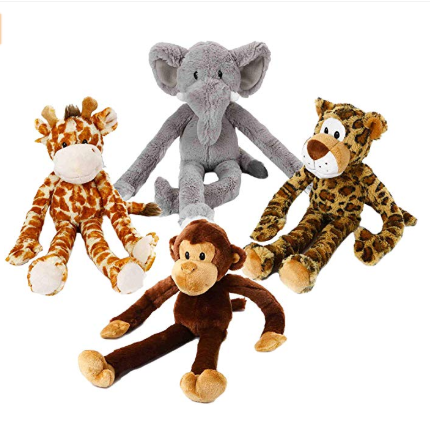 stuffed plush set long arm giraffe pet toy with BB squeaker/high quality resistance to bite for pet/plush monkey pet toy for dog