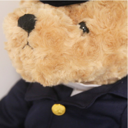 25cm Cute Pilot Teddy Bear Plush Toy/ Captain Bear Toy Birthday Gift / Baby Stuffed Plush Pilot Bear Animal Toys for Children