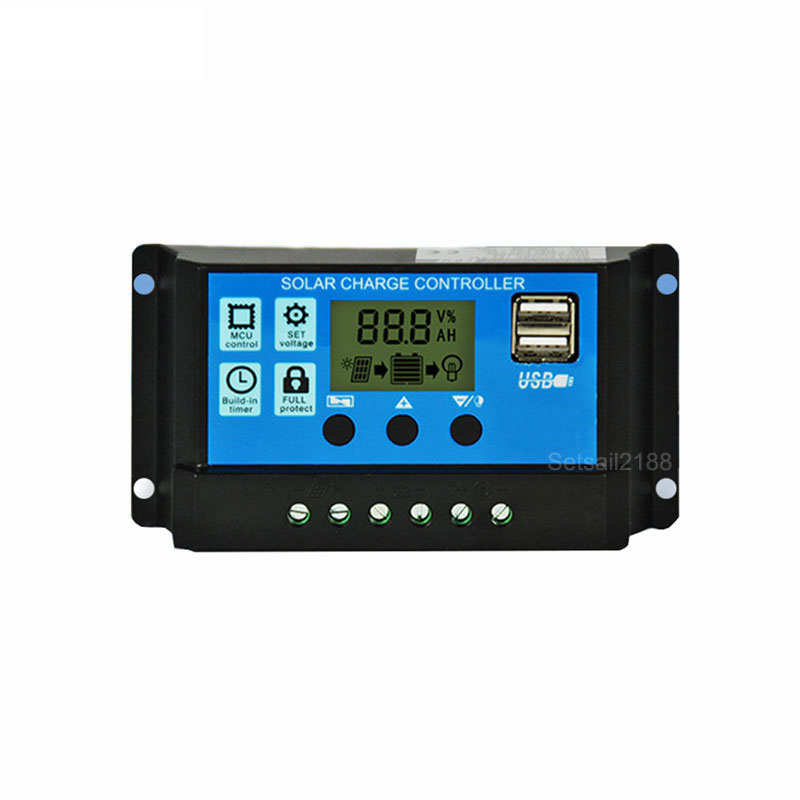 Solar Charge Controller 10A 20A 30A MPPT 12V 24V with Load Dual Timer Control Solar Regulator for Street Lighting