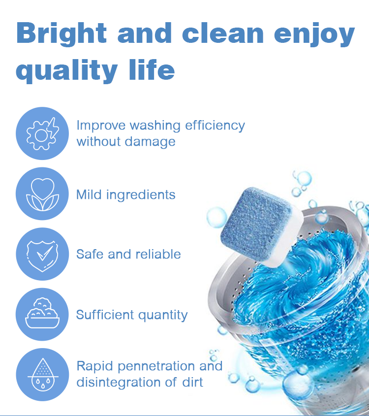 Washing Machine Cleaner Effervescent Tablets Deep Cleaning Washer Deodorant Remove Stains Detergent for Washing Machine