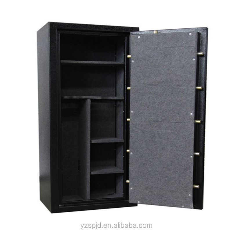 Treadlock gun safe box with triple handle