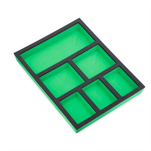 Polystyrene Eva foam Tool Tray Sets Deep Pockets Black Foam Tray For Board Games with 6 Compartments