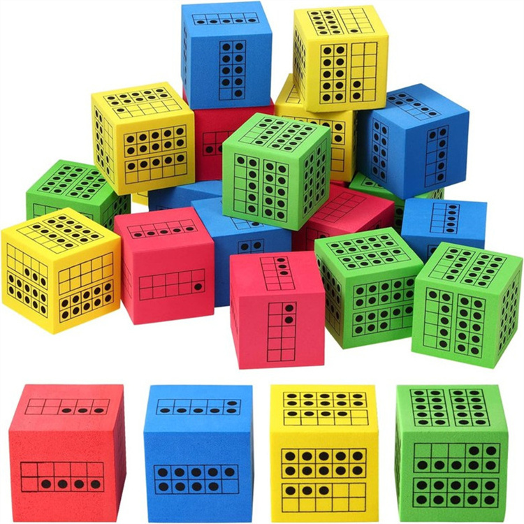 Colorful Big Square Blocks Math Educational Toys Foam Dice Set Large Eva Foam 6 Sided Dice