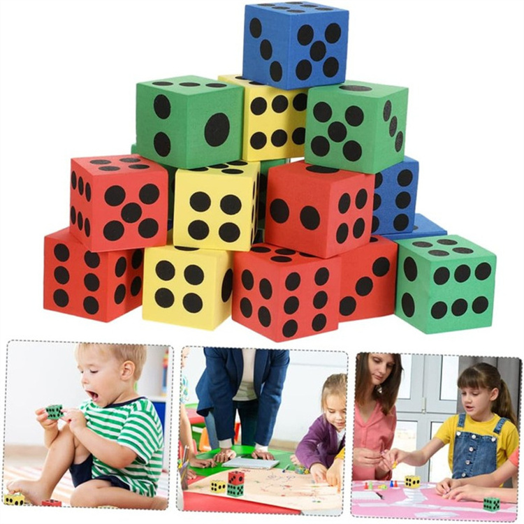 Colorful Big Square Blocks Math Educational Toys Foam Dice Set Large Eva Foam 6 Sided Dice