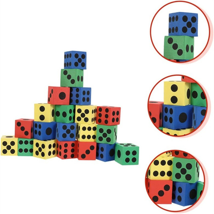 Colorful Big Square Blocks Math Educational Toys Foam Dice Set Large Eva Foam 6 Sided Dice