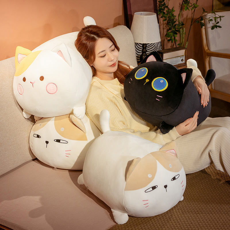 New Arrival 35cm Stuffed Cat Plush Toys Soft Cat Big Hugging Plush Pillow Fat Squishy Cat Doll