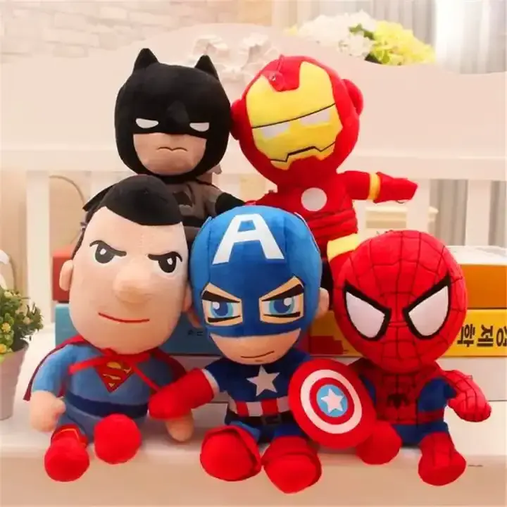 Hot Selling Cartoon Anime Plush Toy Spiderman Super hero Cute Stuffed Animals Soft Toys for Kids Christmas Gifts Custom