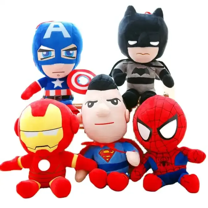 Hot Selling Cartoon Anime Plush Toy Spiderman Super hero Cute Stuffed Animals Soft Toys for Kids Christmas Gifts Custom