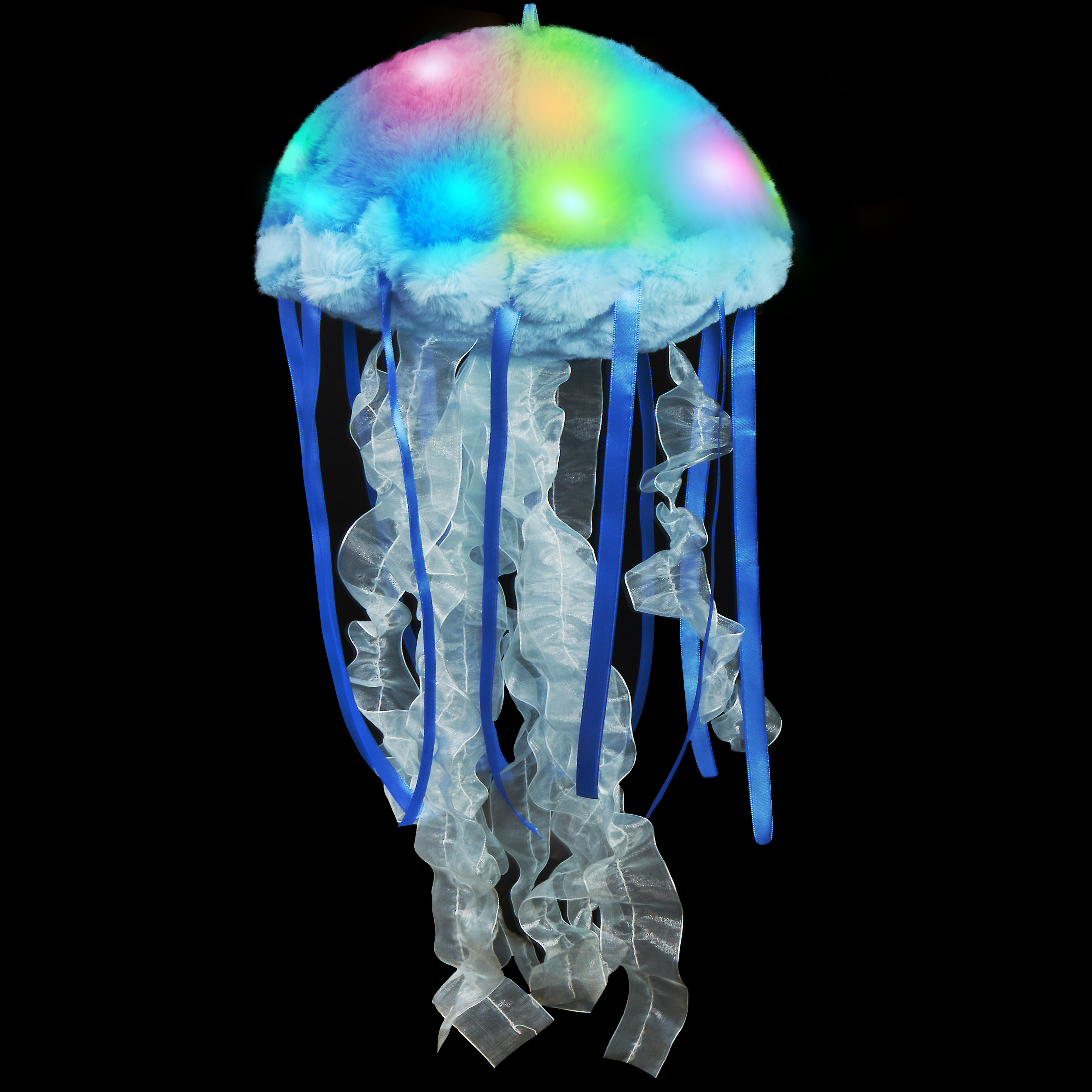 Glow Guards 5'' Light up Jellyfish Plush Blue Marine Life Toy Stuffed Animal Luminous Soft Hang Bedroom Night Light Holiday