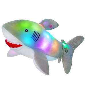 Bstaofy Light up Shark Stuffed Animal Glow Plush Ocean Species LED Toy Night Lights Gifts for Kids, 20 Inches