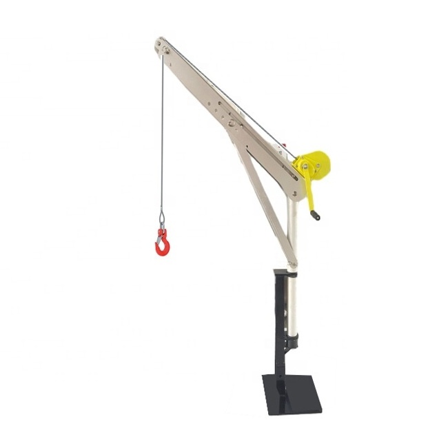 Portable lifting  crane with 1200lbs 5m  manual hand winch mini small crane