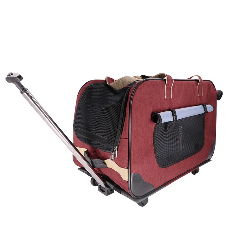 Four-wheel trolley case pet bag dog pull cart easy folding and disassembly multi-pet cat walking bending bag