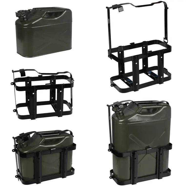 Jerry Can Wall Mount Holder Metal Bracket 10/20L Carrier Fuel Petrol Diesel Anti Siphon Theft Off-road Camping Caravan