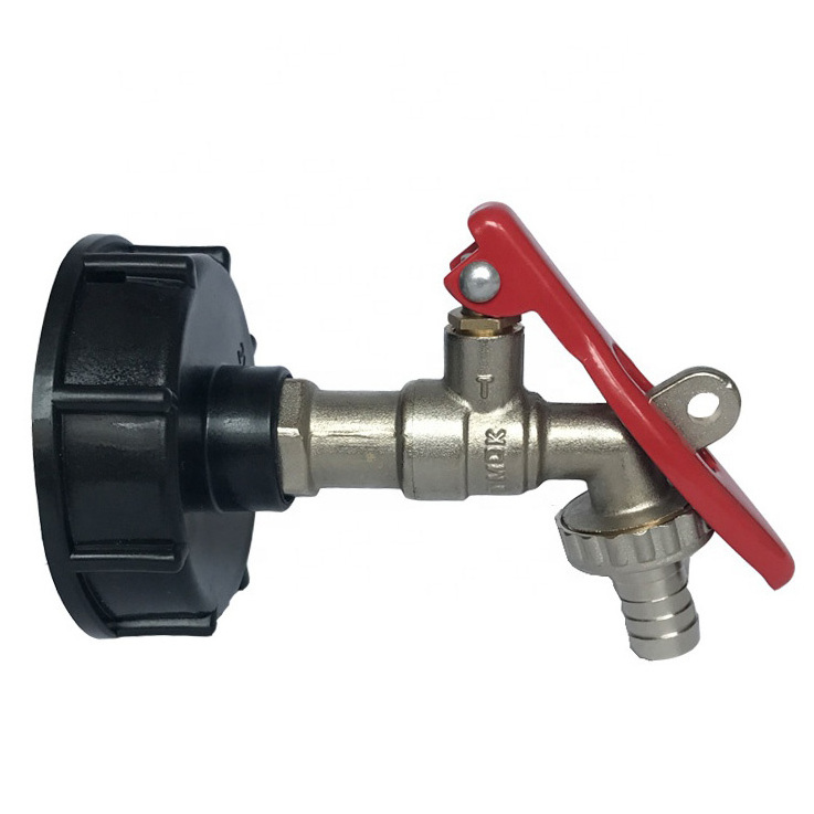 Home Garden Hose Tap Thread Brass Ball Bibcock with S60x6 Female to 1/2