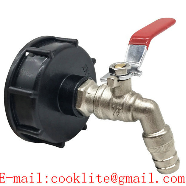 S60x6 Lockable IBC Faucet Tank Adapter Thread Outlet Tap Connector Replacement Valve Fitting Parts Home Garden Water Connectors