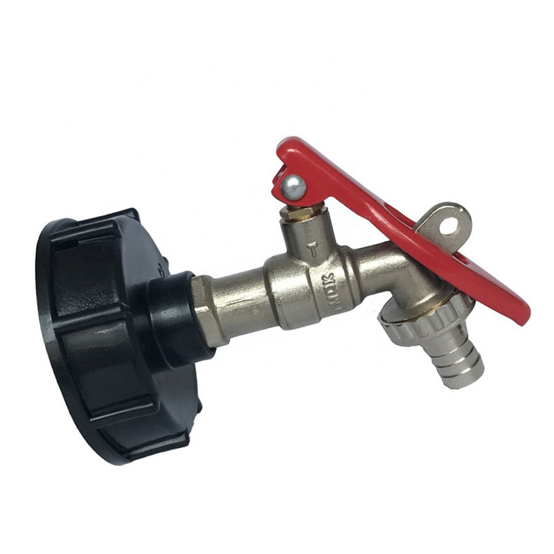 S60x6 Lockable IBC Faucet Tank Adapter Thread Outlet Tap Connector Replacement Valve Fitting Parts Home Garden Water Connectors