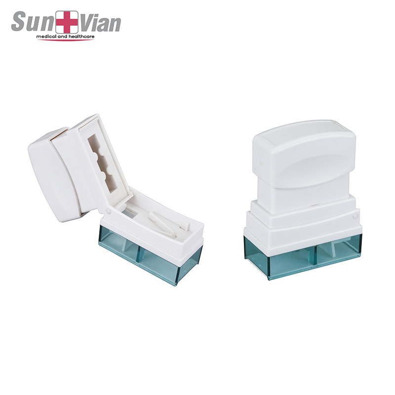 Pill box with stainless steel blade pill cutter tablet cutter