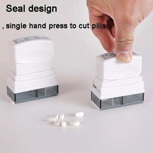 Pill box with stainless steel blade pill cutter tablet cutter