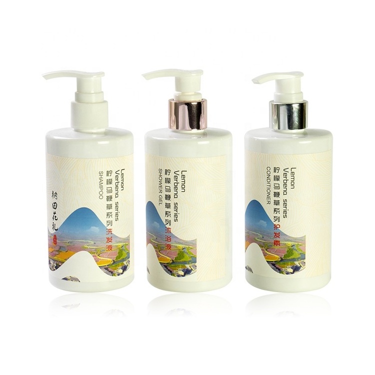 Lemon Verbena Series hot sell hotel supplies Whitening and moisturizing mini shampoo conditioner body wash Bottled