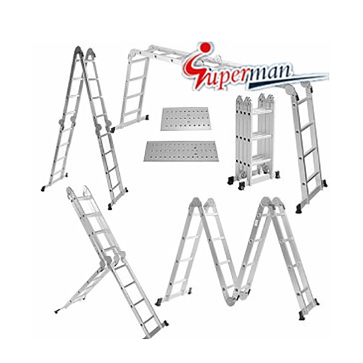 Industrial Step Ladder Folding Multi-use Aluminum Ladder Compact Folding Ladder