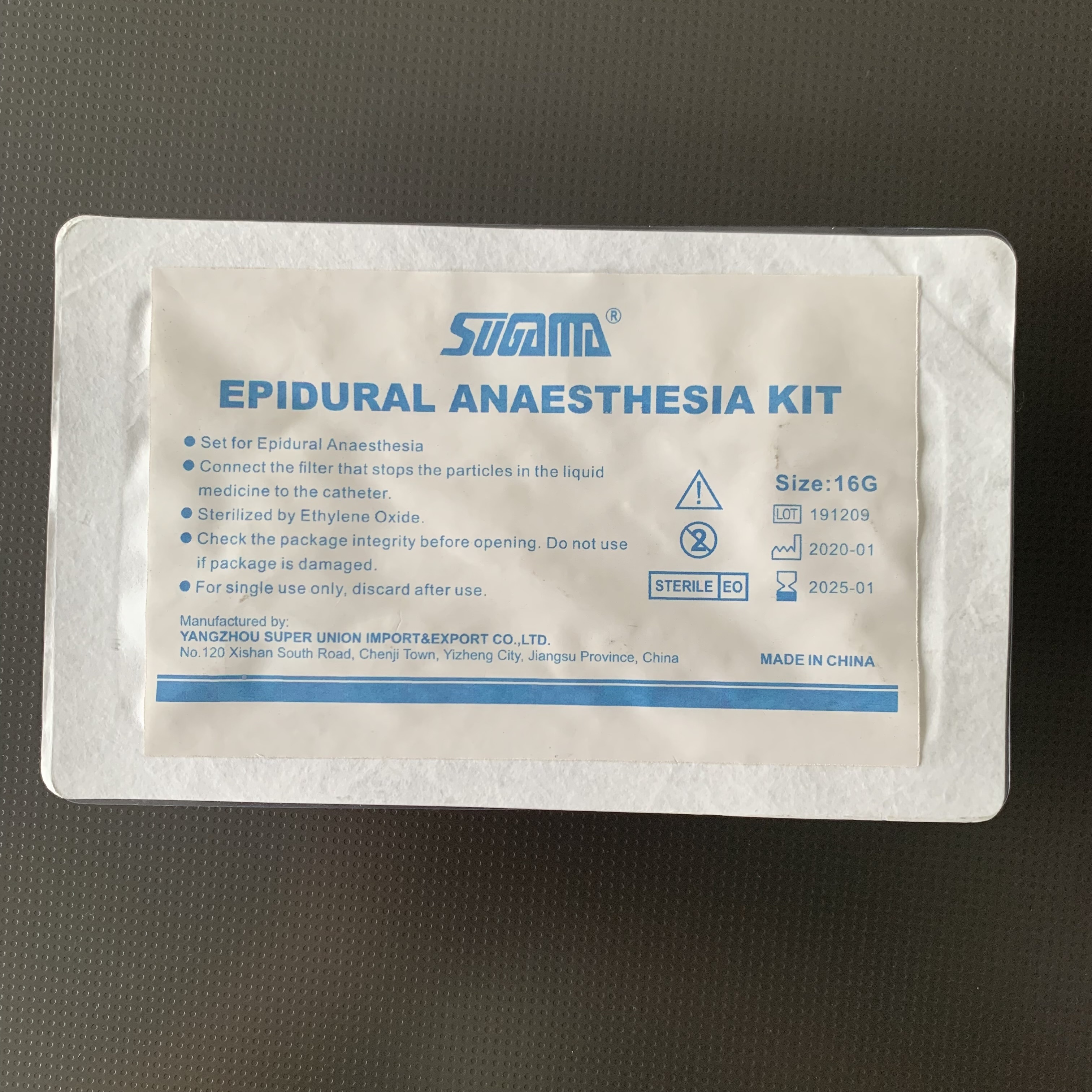 disposable epidural anesthesia kit with epidural catheter kit