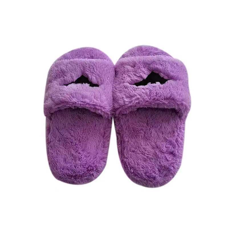 2022 Cheap Wholesale Indoor Comfortable Cute Slip On Flat Shoes Pumpkin Fashion Design Fur Slippers Halloween Home Slippers