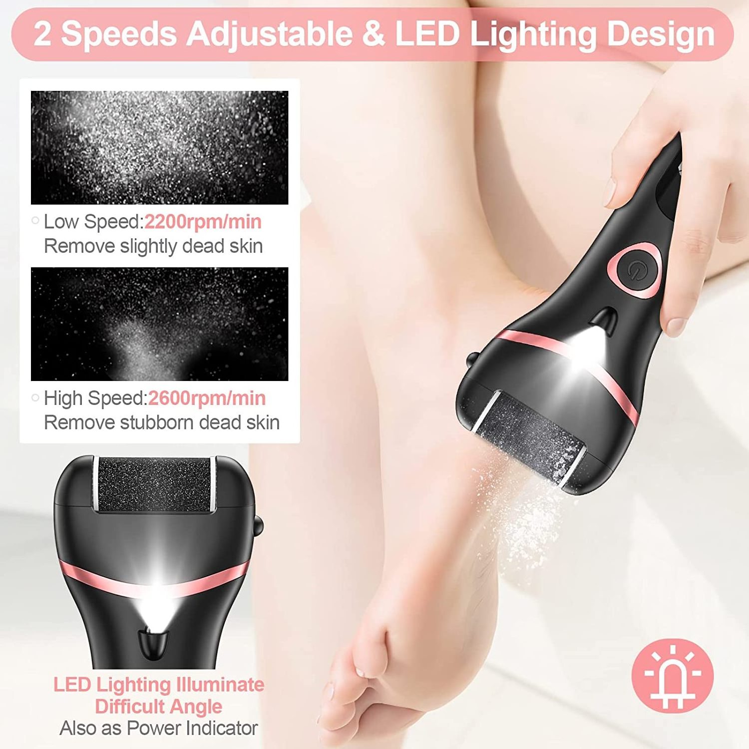 Electric Callus Remover for Feet,Rechargeable Pedicure Tools,Led Display Foot Callus Remover for Hard Cracked Dry Dead Skin