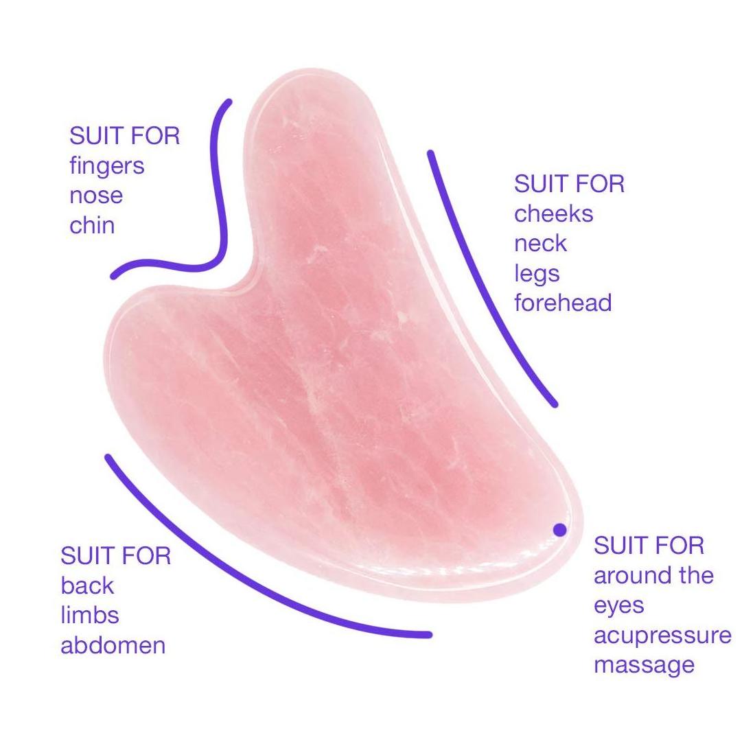 Guasha Pink Guasha Board Rose Quartz Pink Jade Stone Scraping Massage Tool Gua Sha Board