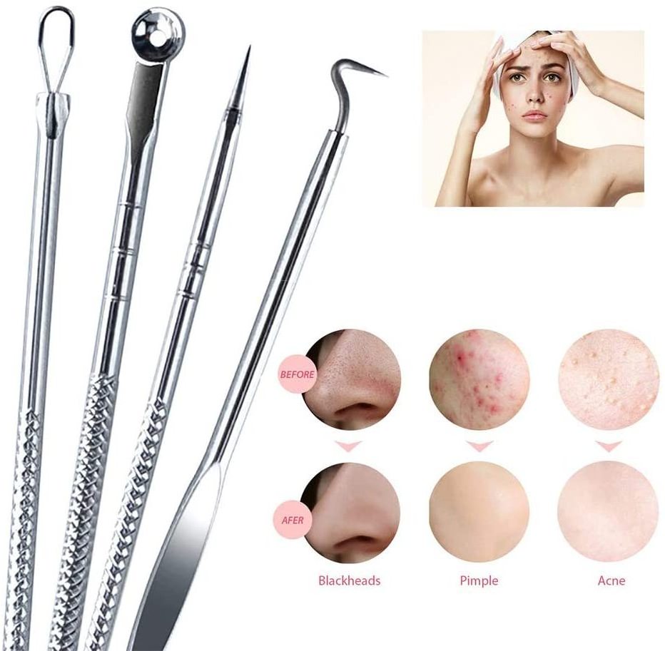 Blackhead Remover Pimple Comedone Extractor Tool Acne Removal Kit - Treatment for Blemish, Whitehead Popping, Zit Removing