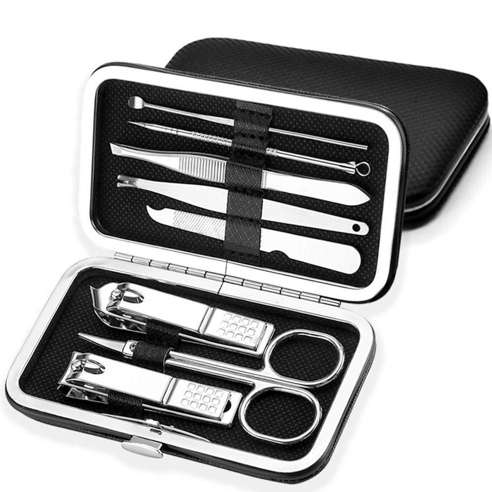 Manicure Set, 8 Pcs Nail Clipper Set Professional Nail Grooming Kit Pedicure Kit with Portable Travel Case