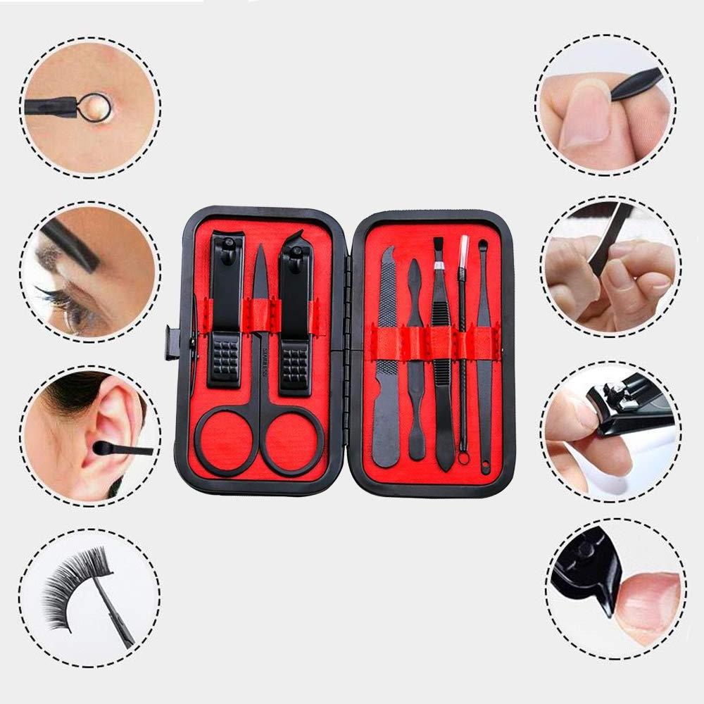 Manicure Set, 8 Pcs Nail Clipper Set Professional Nail Grooming Kit Pedicure Kit with Portable Travel Case