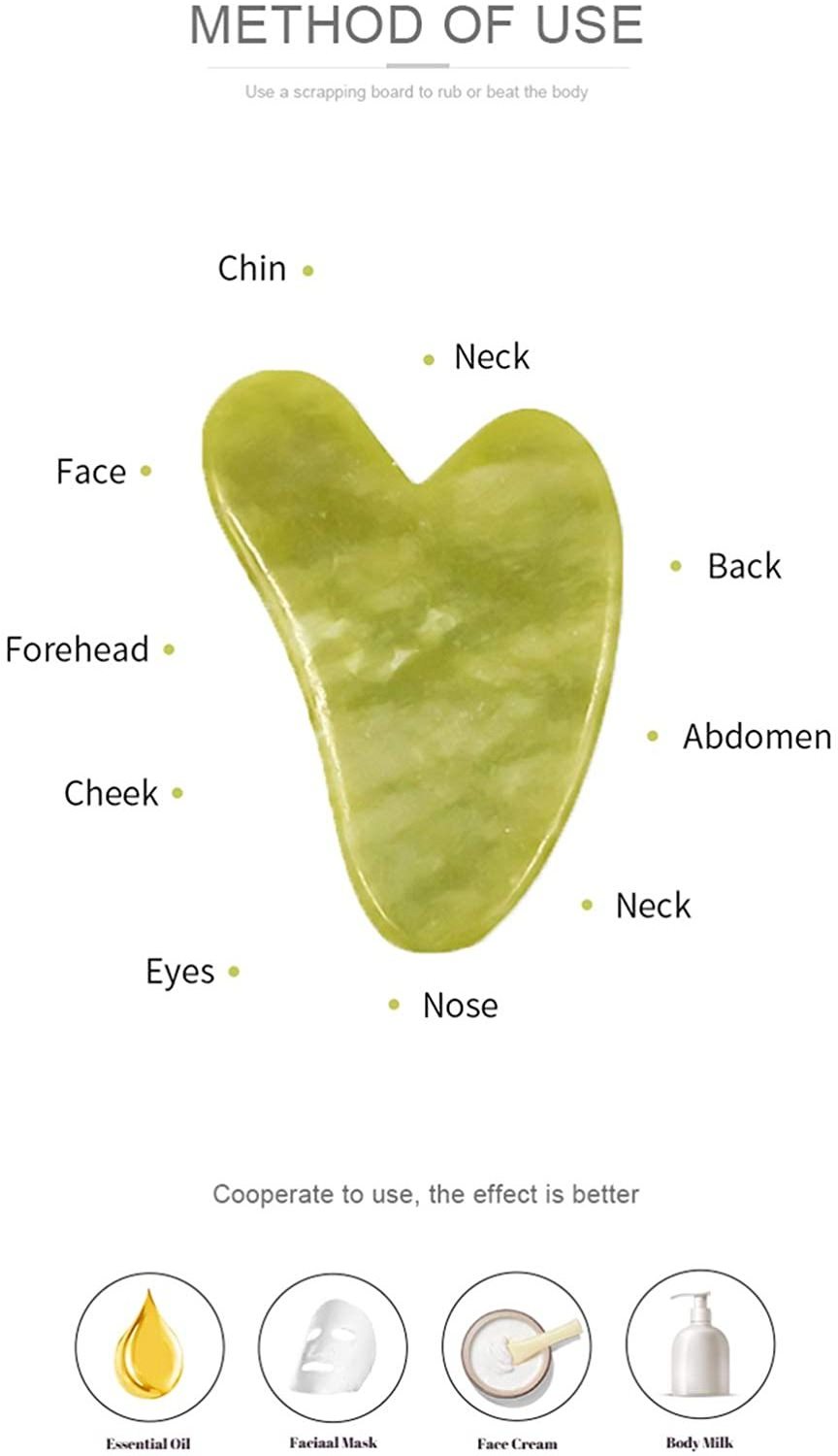 Green Jade Guasha Green Custom Facial Body Scraping Massage Tool Green Jade Gua Sha Guasha Board