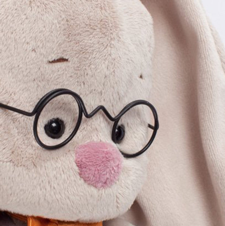 Wholesale High Quality Long Ear Plush Stuffed Rabbit Toy With Glasses