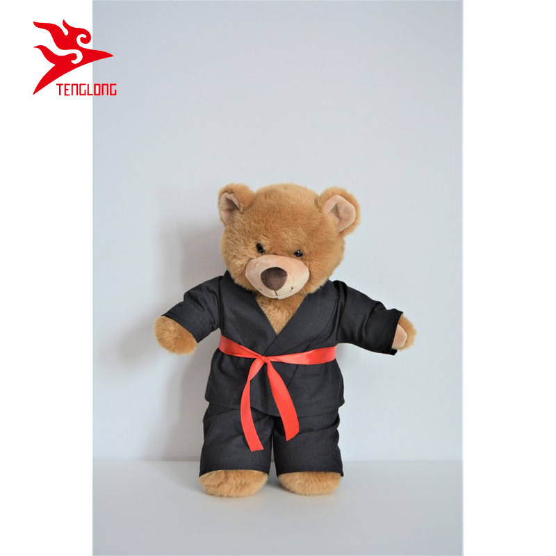 Custom Dressed brown color Teddy Bear taekwondo plush toys