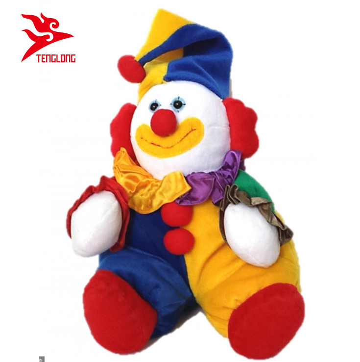 Funny and stuffed plush toy clown doll