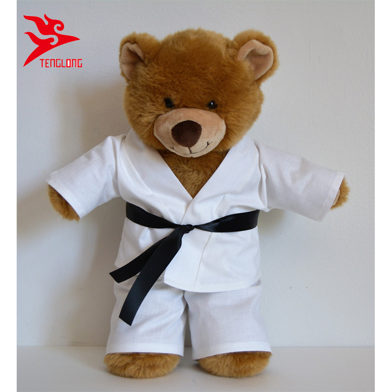 Custom Dressed brown color Teddy Bear taekwondo plush toys