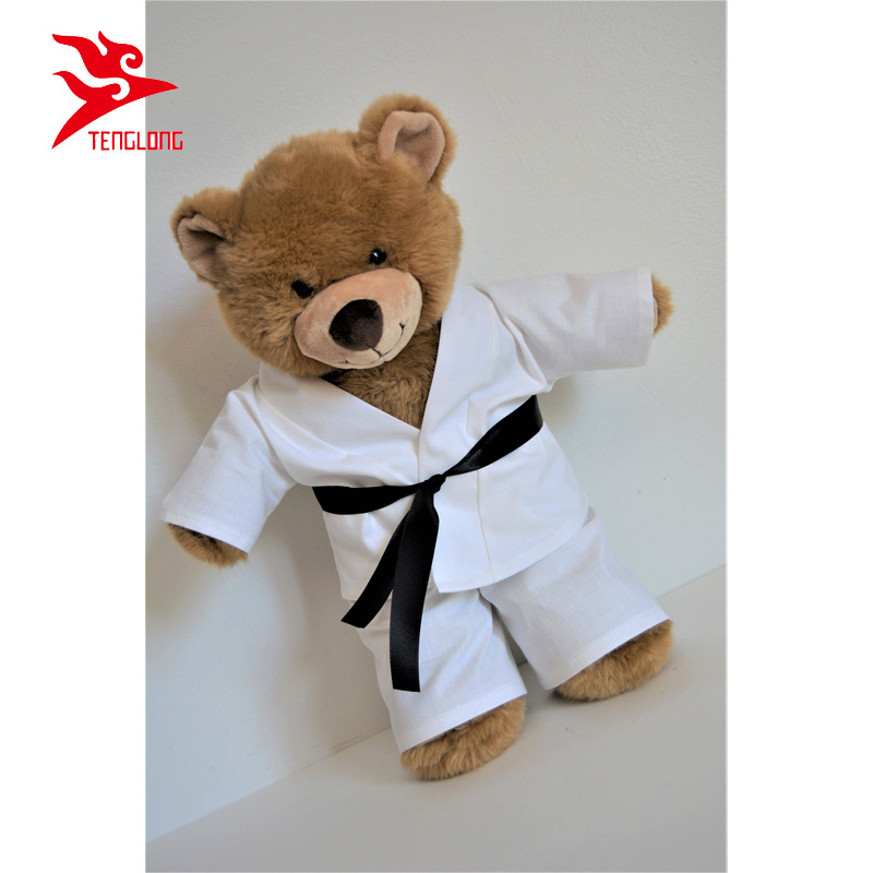 Custom Dressed brown color Teddy Bear taekwondo plush toys