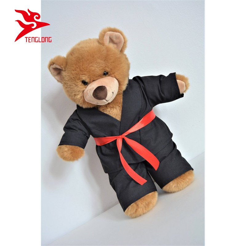 Custom Dressed brown color Teddy Bear taekwondo plush toys