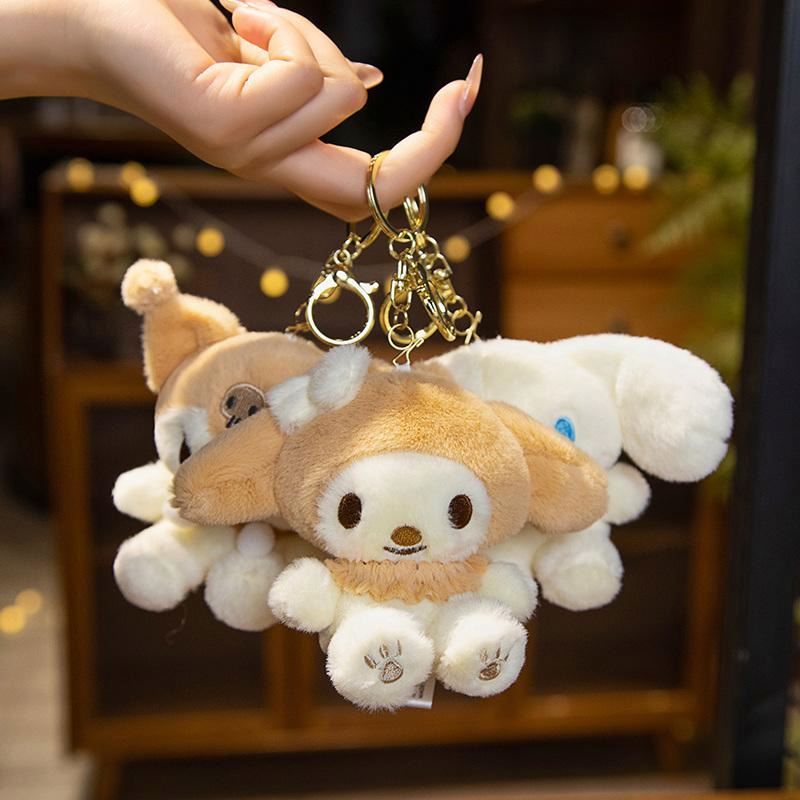 2023 Sanrio Japan Figure Stuffed Plush Toys Kuromi Plush My Melody Mini Kawaii Sanrio Kitten Plush Keychain Wholesale