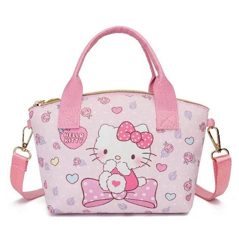 Best Selling Wholesale Cartoon Sanrio Kids Leather Kuromi KT Cosmetic Crossbody Bag Shoulder Handbag Kids Small Bag For Child