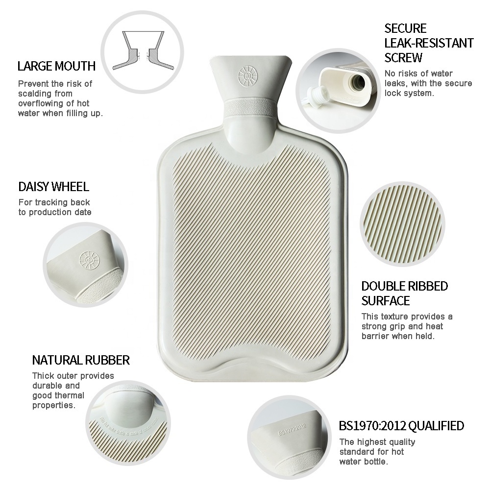 Free sample hot water bottle with plush cover bs hot water bag cover