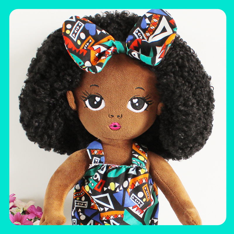 Personalized African Doll Custom Plush Black Doll