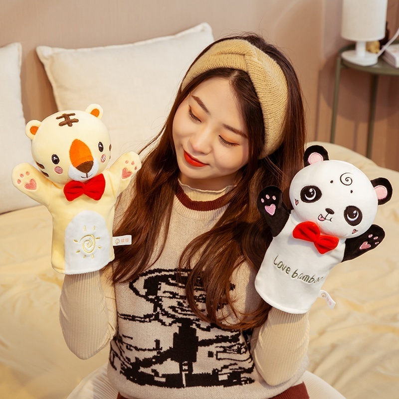 Premium Quality Soft Animal Plush Hand Puppets for Kids for Storytelling Teaching Preschool Role-Play Toy Puppet Cow