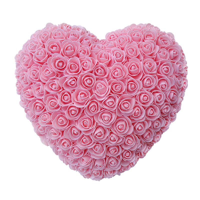 Factory Price Direct Shipping Free Hot Rose Heart Box Acrylic Rose Box Heart Shape 25cm Foam Rose Heart