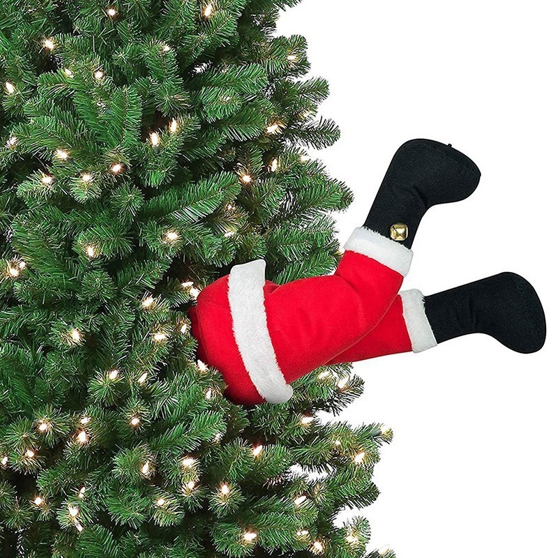 Christmas Santa leg for Christmas gift tree hanging ornament animated Christmas kickers Santa legs plush elf