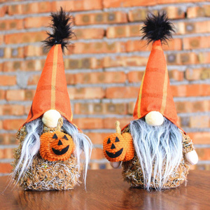 Customized Halloween Products Crafts Decor Gifts Halloween Witch Hat Dolls Nordic Fabric Halloween Gnomes with Bat Decor