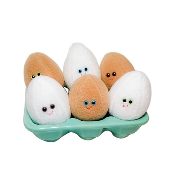 Plush Eggs Plush Food Stuffed Eggs Plush Play Food Stuffed Toy Farmers Market Farm Fresh Anthropomorphic Kitchen toy